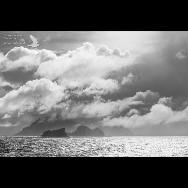 Moody clouds surround the Willis Islands, South Georgia